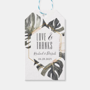 Boho Tropical Blommigt Geometric Tack Presentetikett
