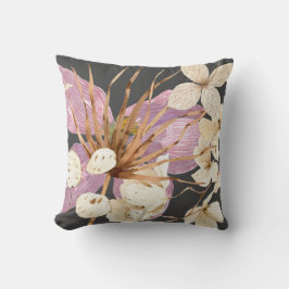 Boho Tropical Blommigt Lilac & Cream Kudde