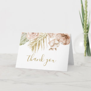Boho Tropical Blommigt och Handflatan terracotta b Kort