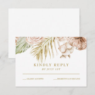 Boho Tropical Blommigt och handflatan terracotta b OSA Kort