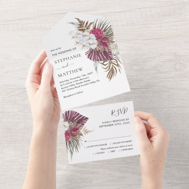 Boho Tropical Blommigt Orchid Bröllop (Tearaway)