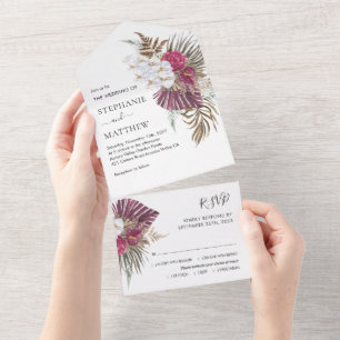 Boho Tropical Blommigt Orchid Bröllop