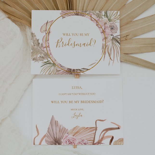 Boho Tropical Botanical | Bridesmaid Frieri Card Inbjudningar (Skapare uppladdad)