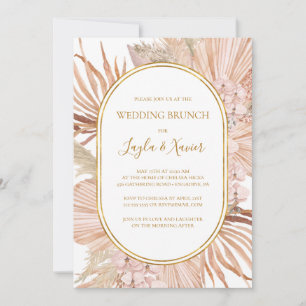 Boho Tropical Botanical Bröllop Brunch Inbjudningar