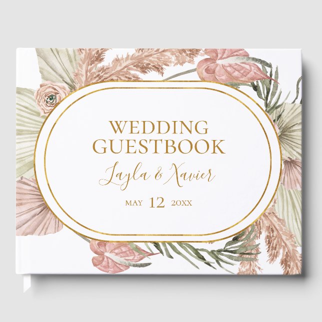 Boho Tropical Botanical | Bröllop Guest Bok (Framsida)