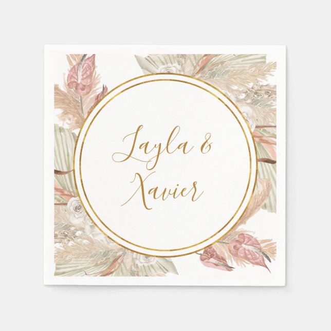 Boho Tropical Botanical | Bröllopsservetter Pappersservett (Framsidan)