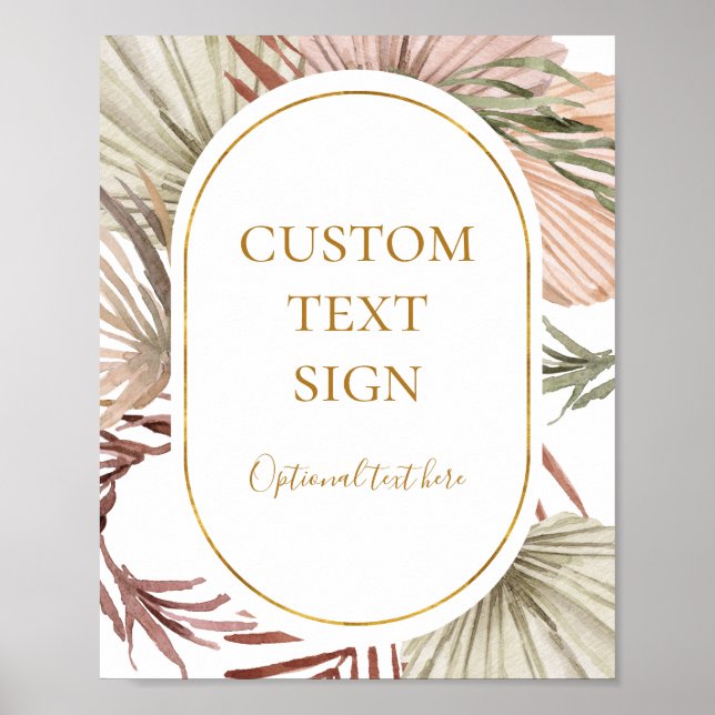 Boho Tropical Botanical Cards & Gifts Anpassningsb Poster (Framsidan)