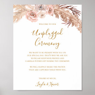 Boho Tropical Botanical Ceremoni utan nätanslutn Poster