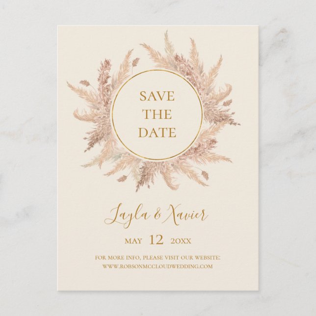 Boho Tropical Botanical | Elfenben Save The Date Inbjudan Vykort (Framsida)