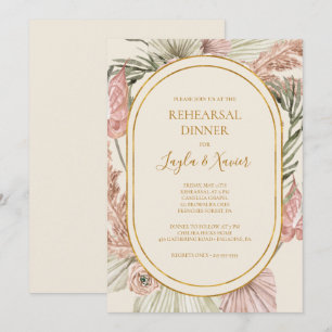 Boho Tropical Botanical Elfenbenskustens repetit Inbjudningar