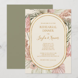 Boho Tropical Botanical | Grönt Repetitionsmiddag Inbjudningar