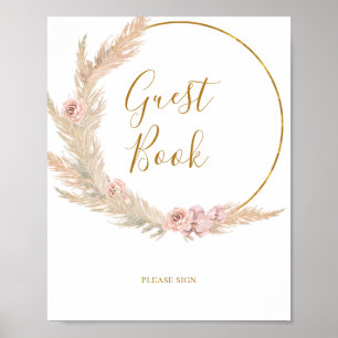 Boho Tropical Botanical Guest Bok-tecken Poster