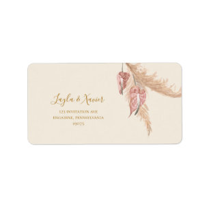 Boho Tropical Botanical Ivory Bröllop OSA Adress Adressetikett