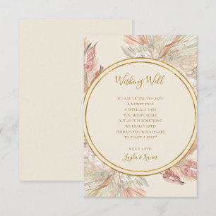 Boho Tropical Botanical Ivory Bröllop Wishing well Tilläggskort