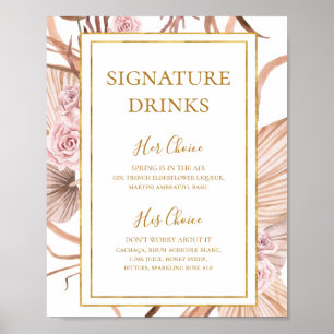 Boho Tropical Botanical   Signaturdrinkar skylt
