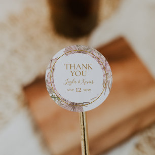Boho Tropical Botanical Tack Wedding Favor Runt Klistermärke
