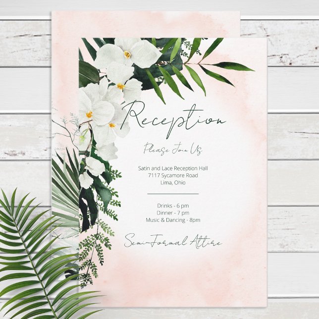 Boho Tropical Bröllopsinbjudan i akvarell Tilläggskort (Skapare uppladdad)