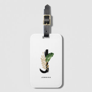 Boho Tropical Cactus Brev J Monogram Bridesmaid Bagagebricka