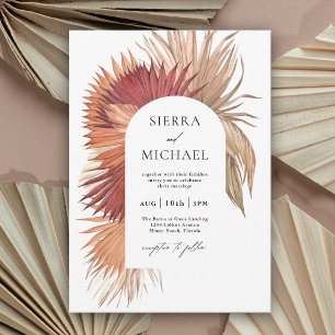 Boho Tropical Fläkt Handflatan Coastal Elegance Inbjudningar