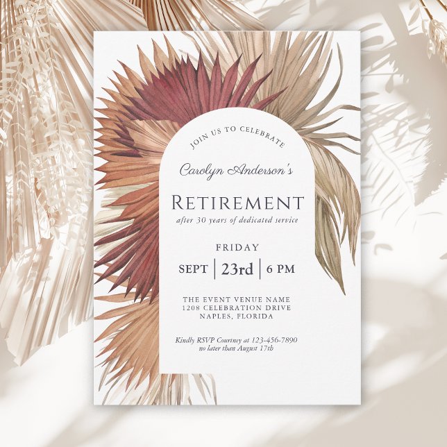 Boho Tropical Fläkt Handflatan Pension Party Inbjudningar (Available as printed and paperless digital download!)