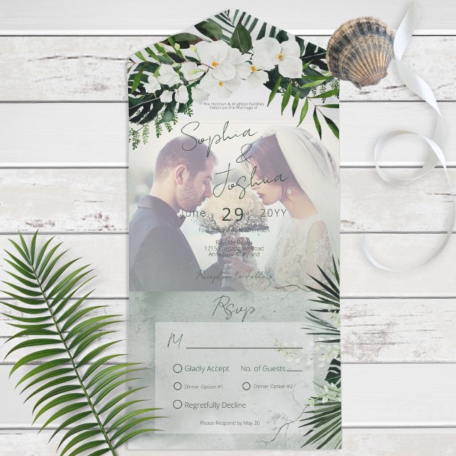 Boho Tropical Greenery Modern Fotomiddag (Skapare uppladdad)