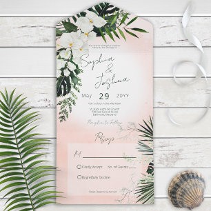 Boho Tropical Greenery Modern Rosa ingen middag