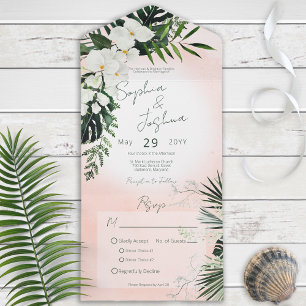 Boho Tropical Greenery Modern Rosa middag