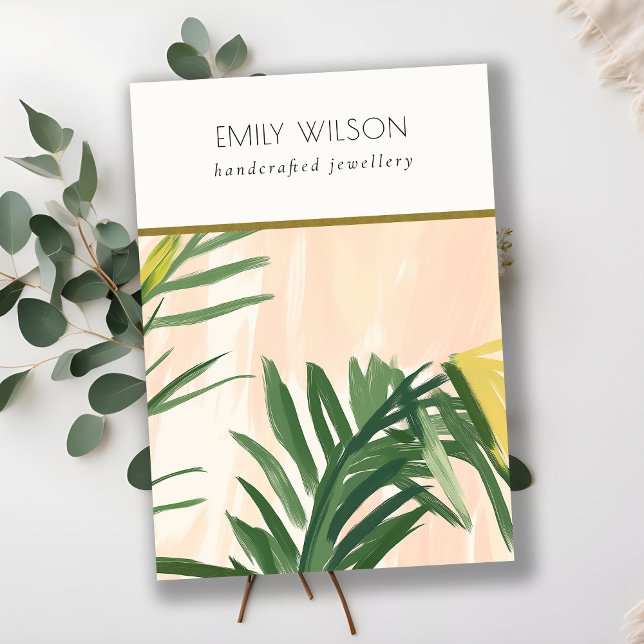 Boho  Tropical Handflatan Löv Blank Jewelry Holder Visitkort (Skapare uppladdad)