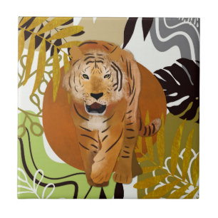 Boho Tropical Jungle Tiger Kakelplatta