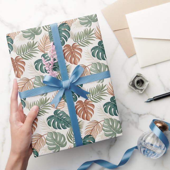 Boho Tropical Leaves  Presentpapper (Gifting)
