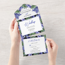 Boho Tropical Löv Lila Grönt Bröllop