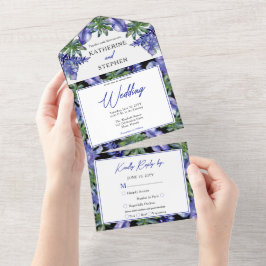 Boho Tropical Löv Lila Grönt Bröllop