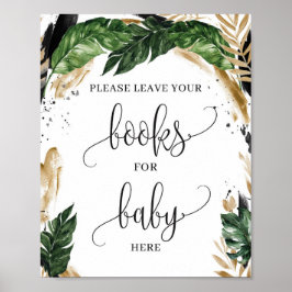 Boho tropical löv sommaren bokar för baby poster