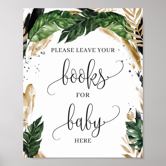 Boho tropical löv sommaren bokar för baby poster (Framsidan)