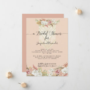 Boho Tropical Pampas Grass Blommigt Möhippa Meddelande
