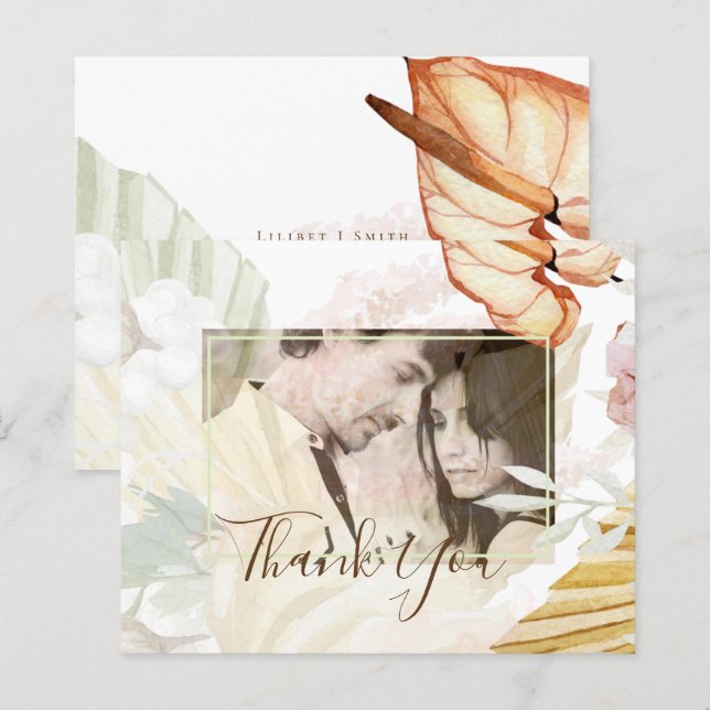 BOHO Tropical Pampas Grass Bröllop (Fram/baksida)