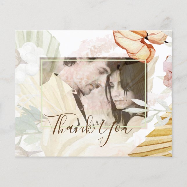 BOHO Tropical Pampas Grass Bröllop Flygblad (Framsidan)