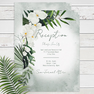 Boho Tropical Plants Watercolor Reception Bröllop Tilläggskort