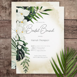 Boho Tropical Sand Watercolor Möhippa Brunch Inbjudningar