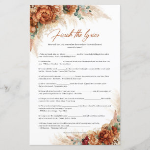 Boho tropical terracotta pampas Avslutar Lyric