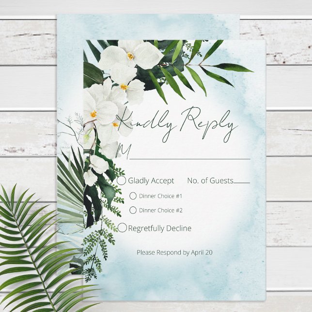 Boho Tropical Vatten Watercolor Responcard OSA Kort (Skapare uppladdad)