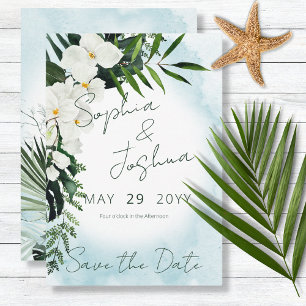 Boho Tropical Vatten Watercolor Spara datumkortet Datumet