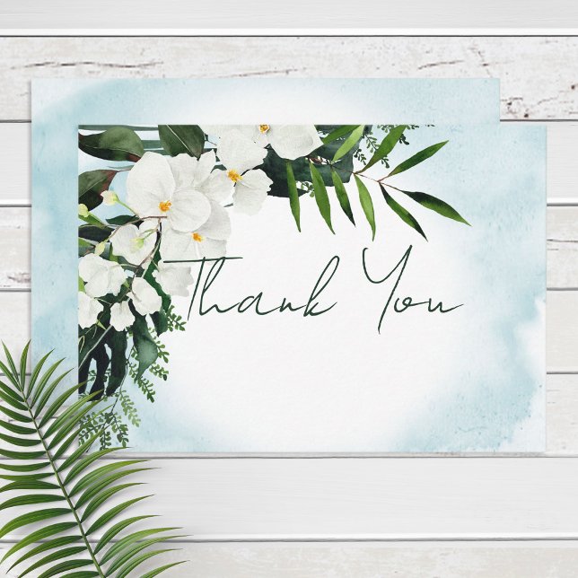 Boho Tropical Vatten Watercolor - tackkort Tilläggskort (Skapare uppladdad)