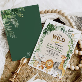 Boho Tropical Vild Party Animals Boy Shower Inbjudningar