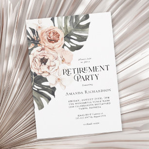 Boho Tropical Watercolor Blommigt Pension Party Inbjudningar