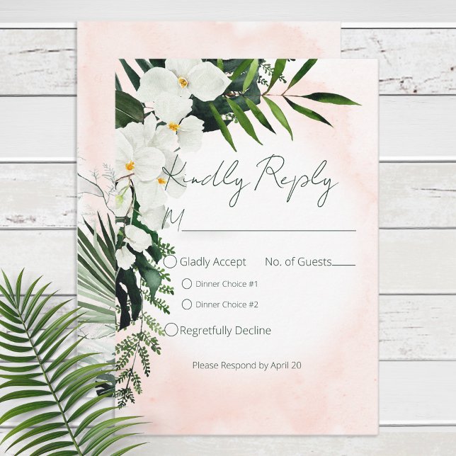 Boho Tropical  Watercolor Responcard OSA Kort (Skapare uppladdad)