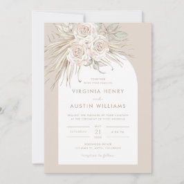 Boho Tropical Watercolor Wedding bjudande Inbjudningar