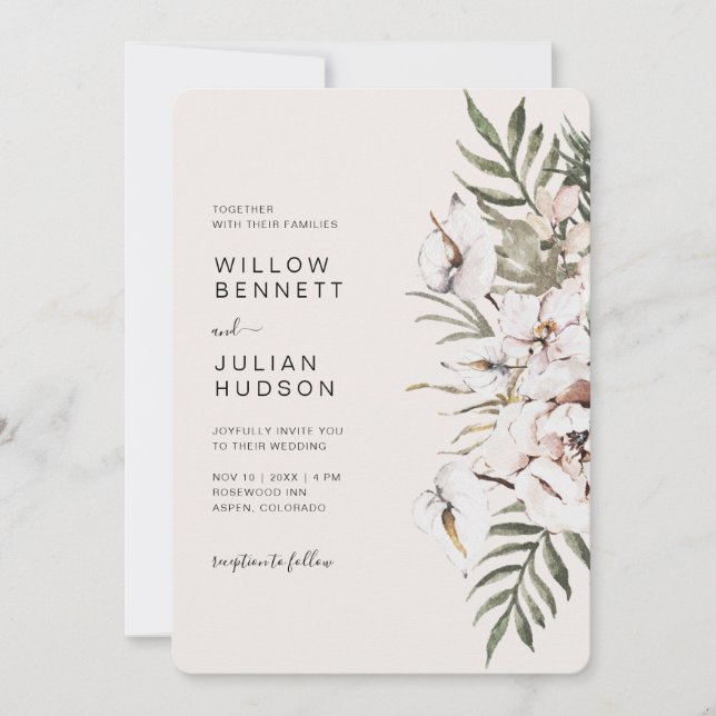 Boho Tropical Wedding-inbjudan Inbjudningar (Framsida)