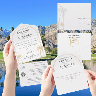 Boho Tropisk Destination Palmträd RSVP QR-kod