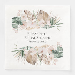 Boho Tropisk Orkidé och Monstera Pappersservett